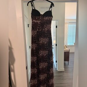 Fashion Nova Strapless Black and Brown Dress
